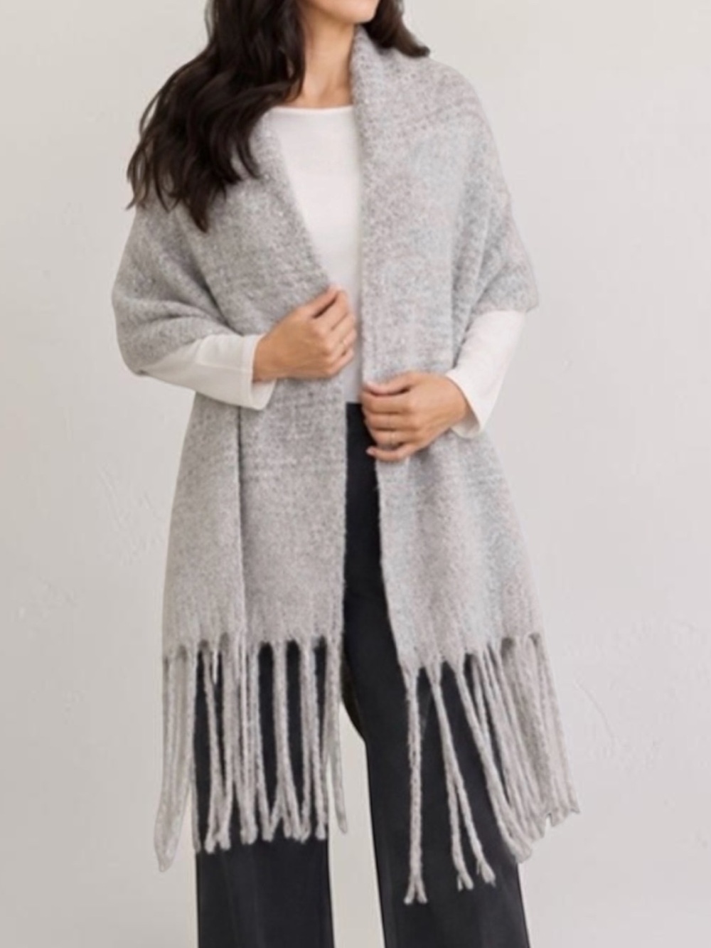 New! MER-SEA Grey Ombre Cozy Wrap Blanket Scarf